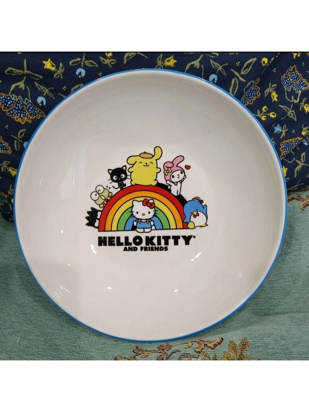 Sanrio Hello Kitty & Friends Rainbow Ceramic 9" Soup Pasta Salad Bowl